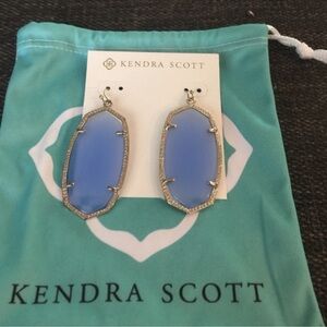 Kendra Scott Silver Framed Blue Earrings